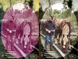Restored colourised photograph