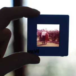 35mm slides on a light box
